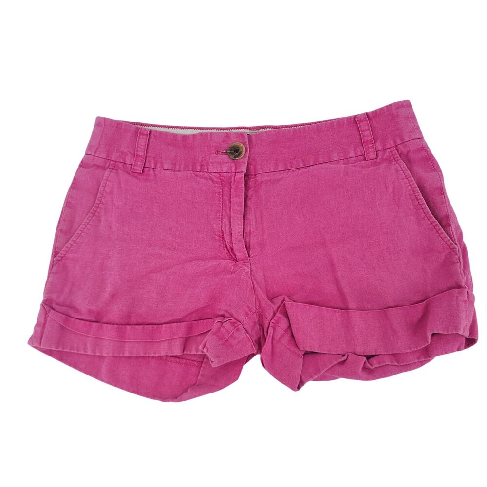 J.Crew Stanton Baird McNutt Linen Chino Short Pink Women's 4 Inseam 3" 3993